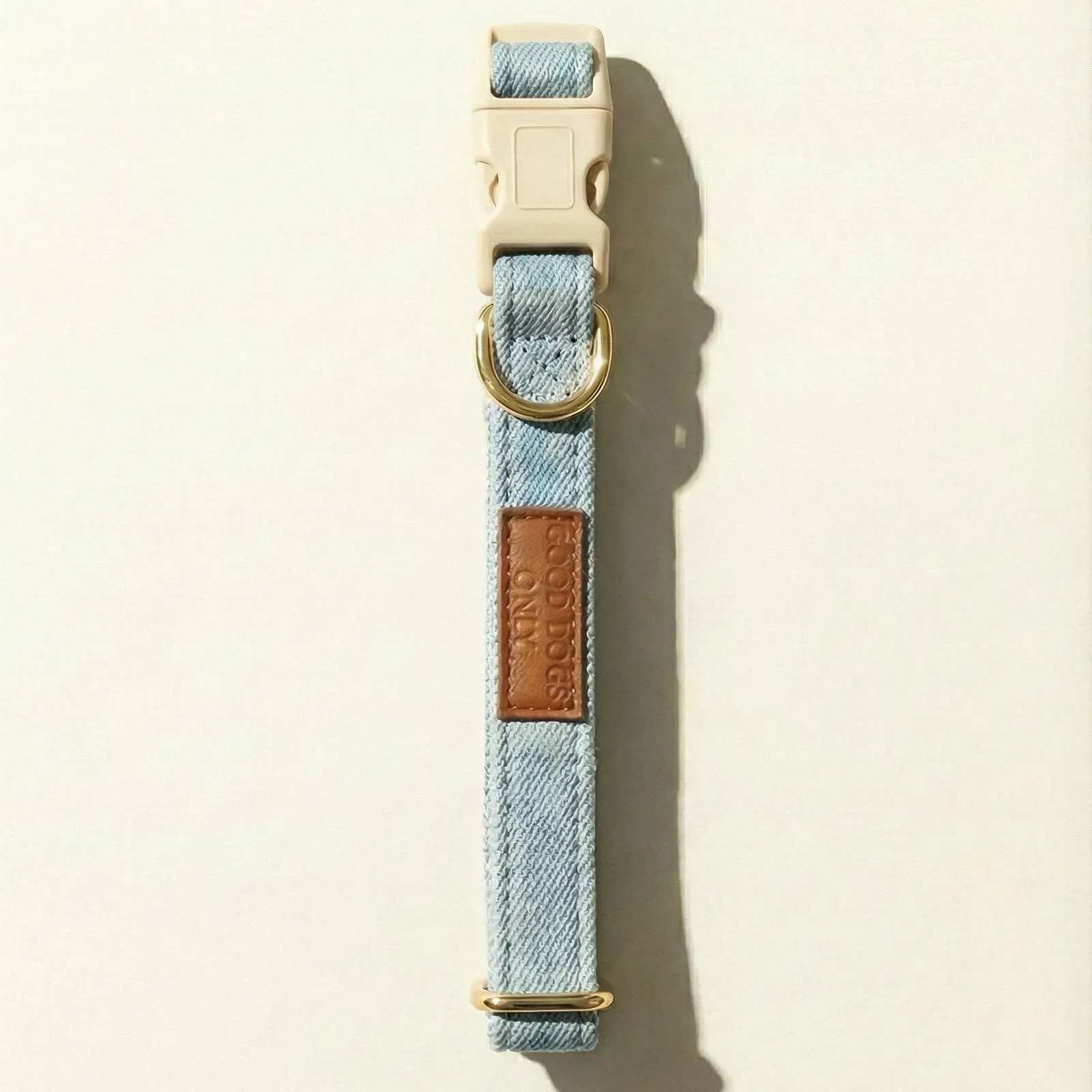 Denim dog collar in Drift