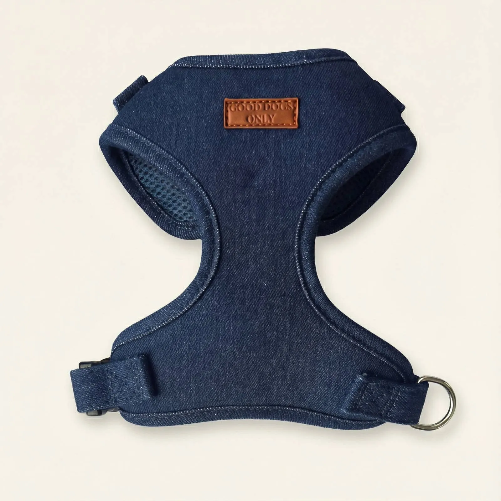 Denim dog harness in Midnight